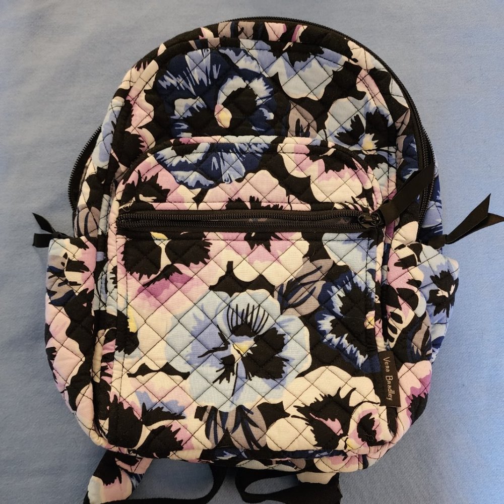 NWOT Vera Bradley Small Backpack - Plum Pansies